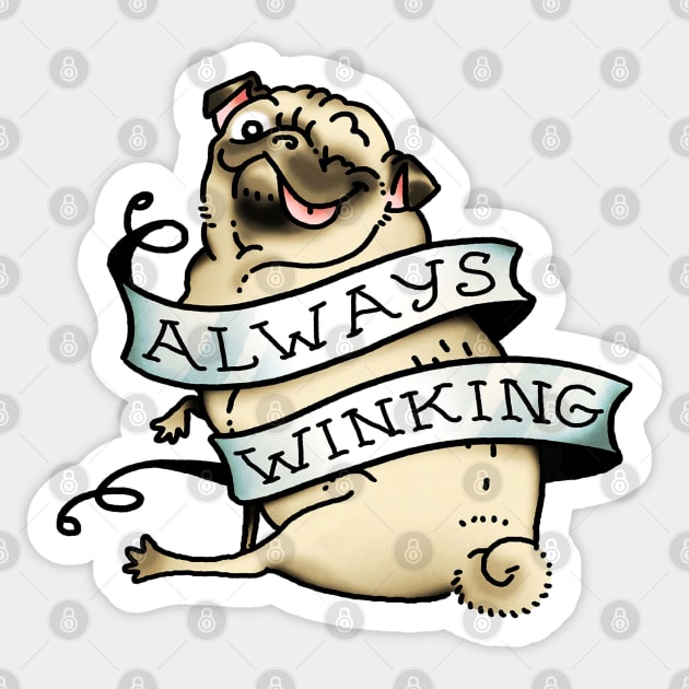 Always Winking (fawn) Sticker by Inkpug